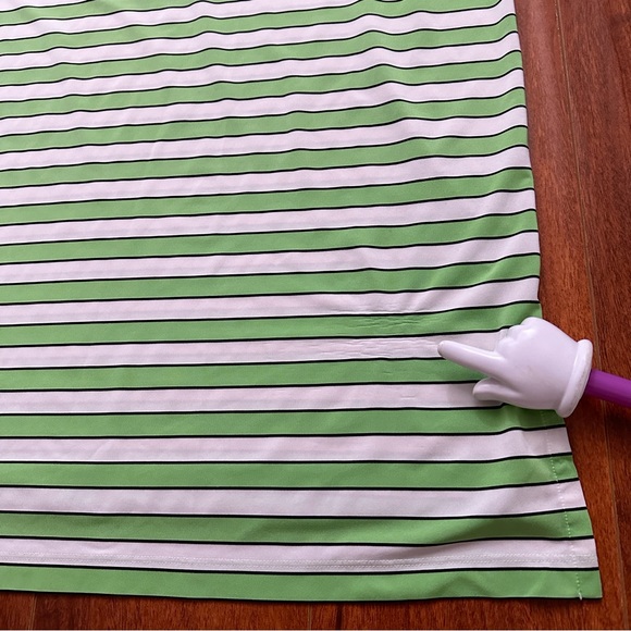 RLX Ralph Lauren Polo Shirt Mens Size M Short Sleeve Golf Stretch Green Striped - Picture 6 of 7